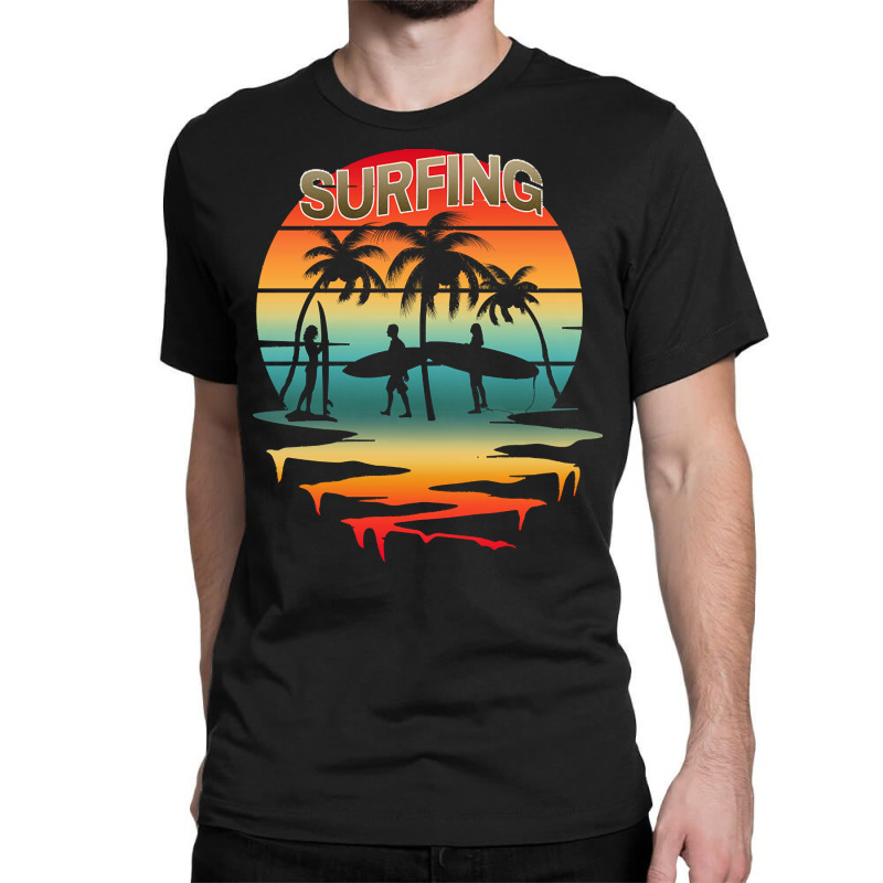 Surfing T  Shirtsurfing Surfer Summer Vacation Sunset T  Shirt Classic T-shirt | Artistshot