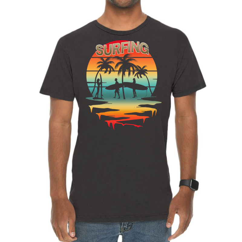 Surfing T  Shirtsurfing Surfer Summer Vacation Sunset T  Shirt Vintage T-shirt | Artistshot