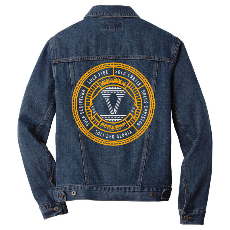 Sola Scriptura Protestant Christian Reformation 5 Solas T Shirt Men Denim Jacket | Artistshot