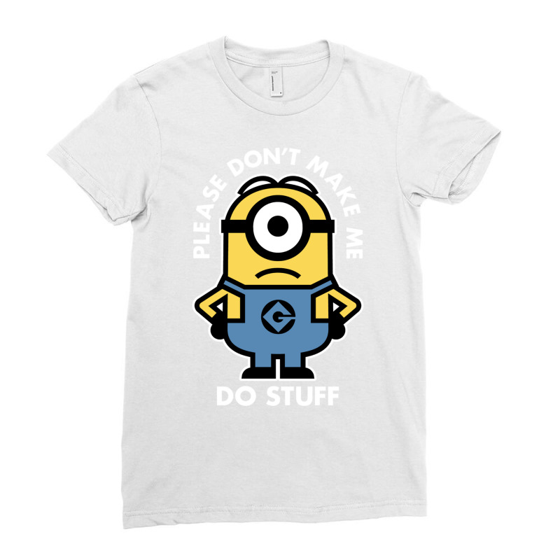 Despicable Me Minions Don't Make Me Do Stuff Portrait Long Sleeve T Sh Ladies Fitted T-Shirt by cm-arts | Artistshot