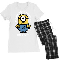 Despicable Me Minions Don't Make Me Do Stuff Portrait Long Sleeve T Sh Women's Pajamas Set | Artistshot