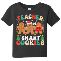 I Teach The Smartest Cookies Funny Christmas Pajama Teacher T Shirt Baby Tee | Artistshot