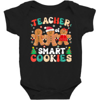 I Teach The Smartest Cookies Funny Christmas Pajama Teacher T Shirt Baby Bodysuit | Artistshot