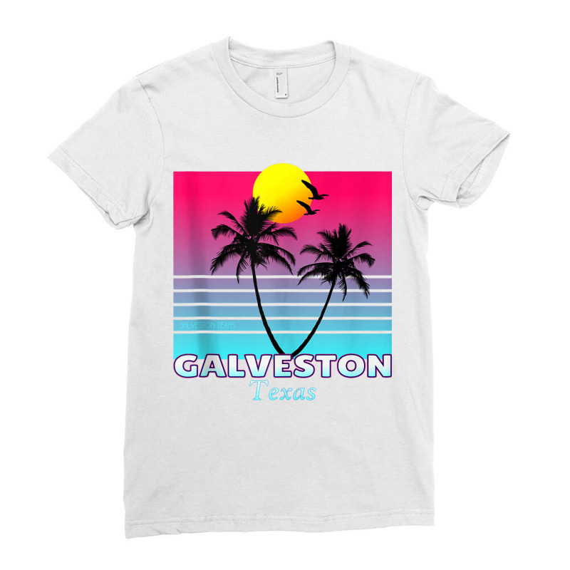 Galveston Texas Tx Retro Tank Top Ladies Fitted T-Shirt by cm-arts | Artistshot