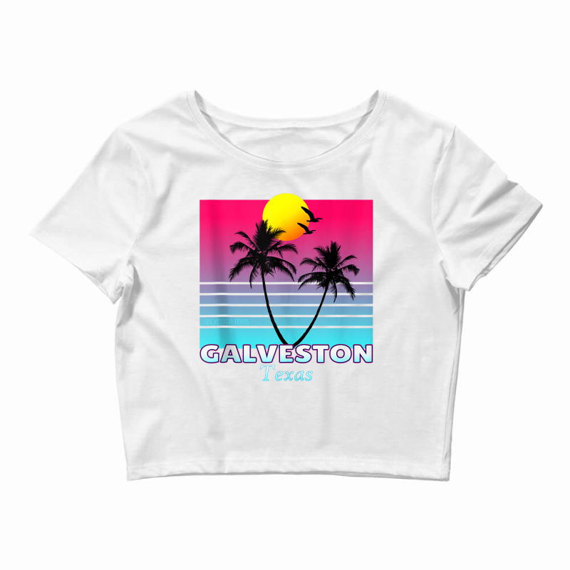 Galveston Texas Tx Retro Tank Top Crop Top by cm-arts | Artistshot