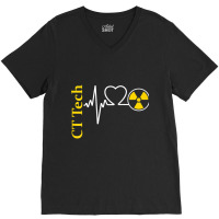 Radiology Ct Tech Nuclear Radiation Heartbeat Ekg Pulse Love Raglan Ba V-neck Tee | Artistshot