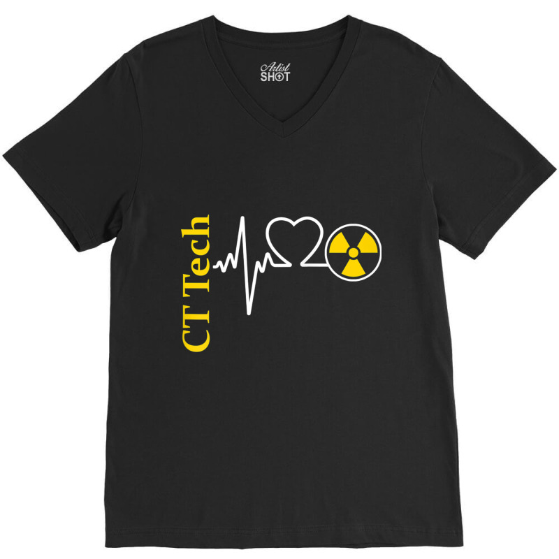 Radiology Ct Tech Nuclear Radiation Heartbeat Ekg Pulse Love Raglan Ba V-Neck Tee by cm-arts | Artistshot