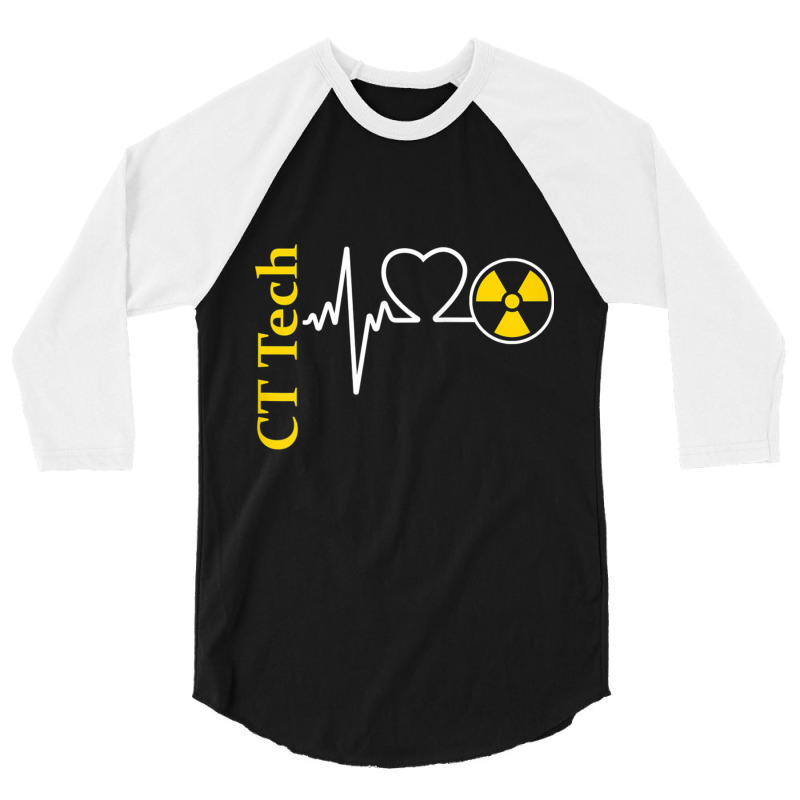 Radiology Ct Tech Nuclear Radiation Heartbeat Ekg Pulse Love Raglan Ba 3/4 Sleeve Shirt by cm-arts | Artistshot