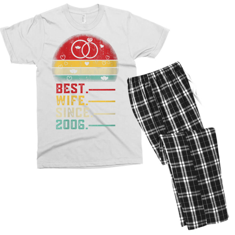 Womens Best Wife Since 2006 Wedding Graphic Her 16th Anniversary V Nec Men's T-shirt Pajama Set | Artistshot