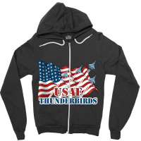 Usaf Thunderbirds Shirt Graphic Jet American Flag Gift Tee Raglan Base Zipper Hoodie | Artistshot