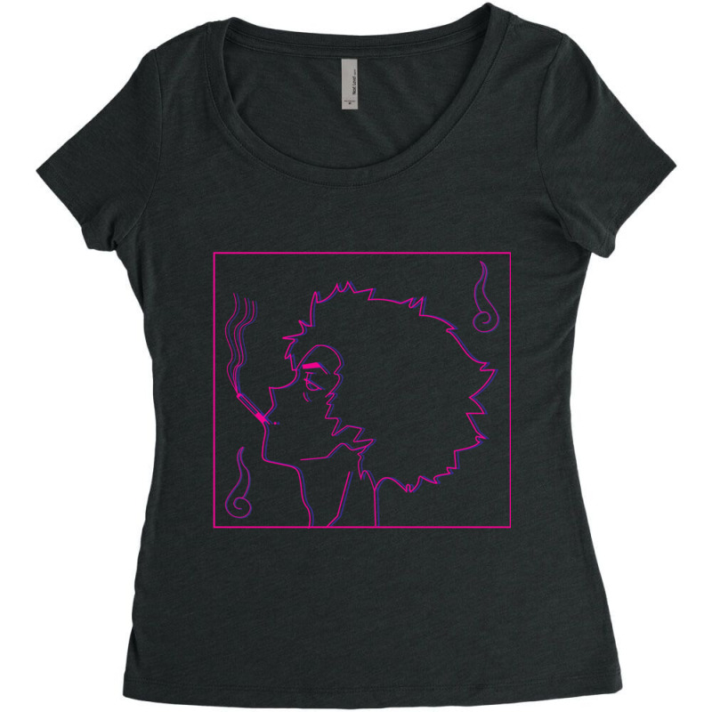 Neon Smoking Samurai Women's Triblend Scoop T-shirt by cm-arts | Artistshot