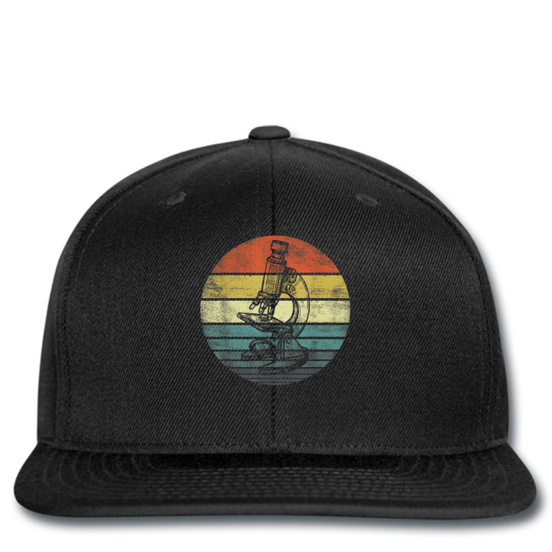 Science Gifts Retro Sunset Scientist Microscope Microscopy Printed Hat | Artistshot