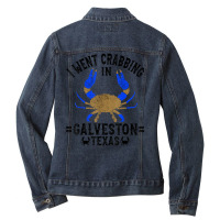 Texas Blue Crabbing Galveston Texas Crabber T Shirt Ladies Denim Jacket | Artistshot