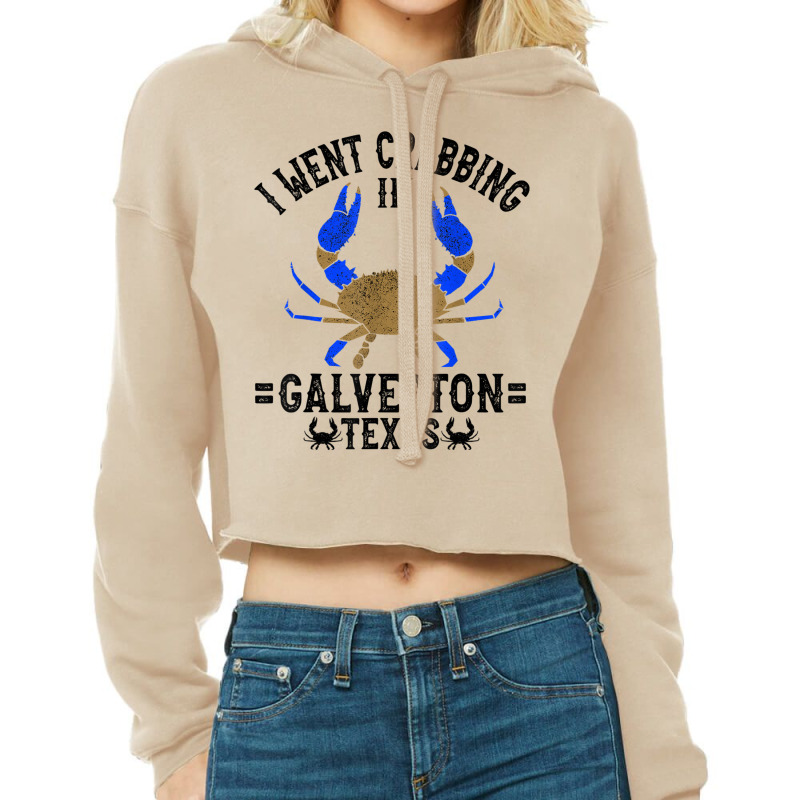 Texas Blue Crabbing Galveston Texas Crabber T Shirt Cropped Hoodie by cm-arts | Artistshot