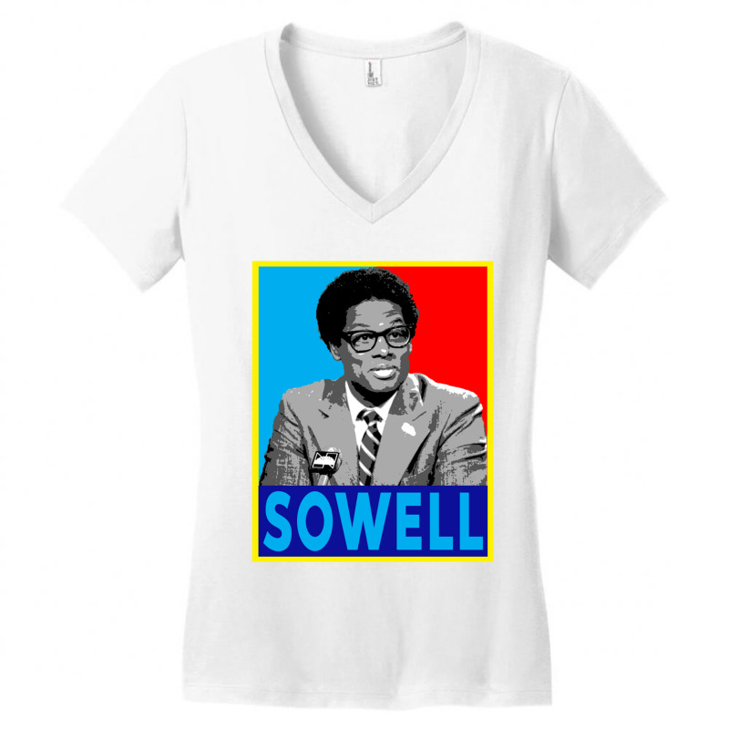 Thomas Sowell Vintage Relaxed Fit Women's V-Neck T-Shirt by cm-arts | Artistshot