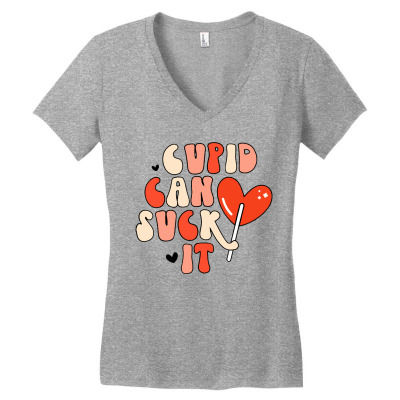 Cupid Can Suck It Women's V-neck T-shirt Designed By Soragoi