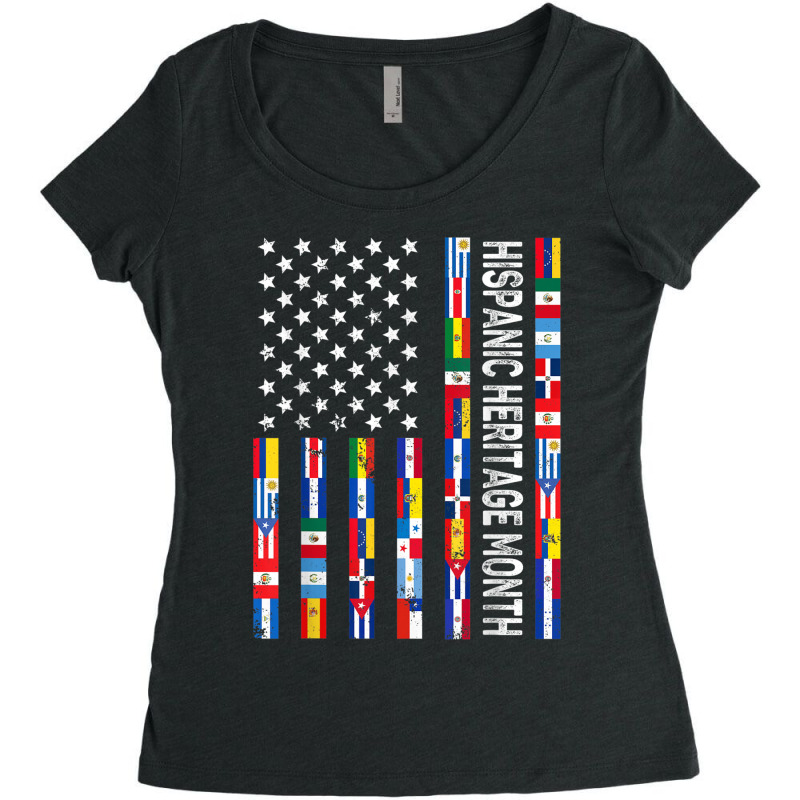 Latin American Flag Hispanic Heritage Month All Countries Women's Triblend Scoop T-shirt by SandraMarianela | Artistshot