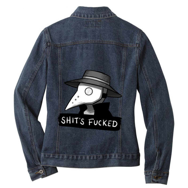 Plague Doctor Diagnosis Ladies Denim Jacket by cm-arts | Artistshot