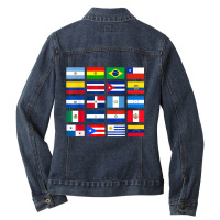 Latin American Flags Hispanic Heritage Month Ladies Denim Jacket | Artistshot