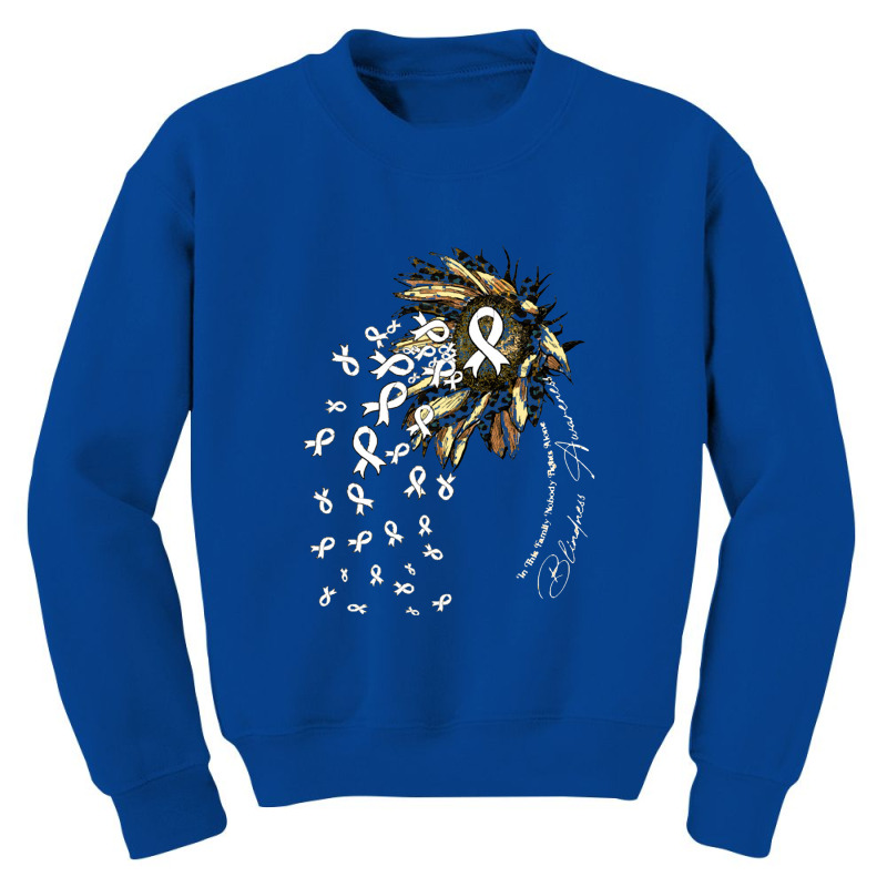 Blindness Survivor  Blindness Awareness Sunflower Nobody Fight Youth Sweatshirt by salamansik | Artistshot