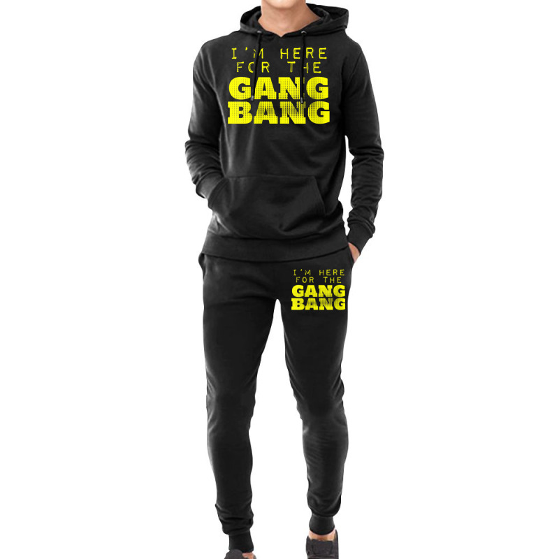 Womens I'm Here For The Gang Bang Gangbang Funny V Neck T Shirt Hoodie & Jogger Set | Artistshot