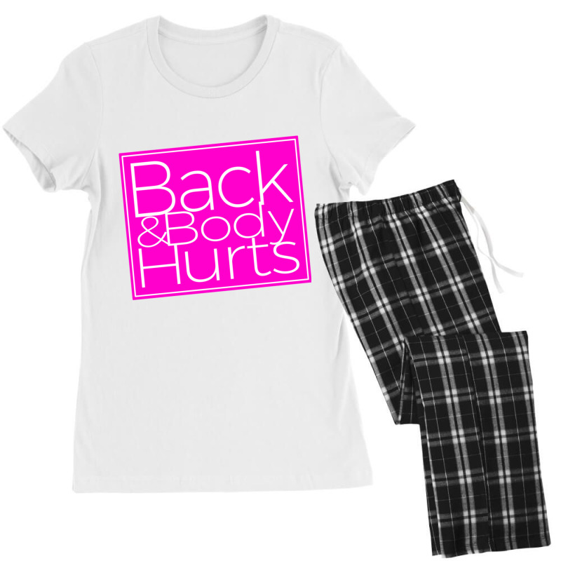 Back & Body Hurts Funny Navy Yoga Work Out Long Sleeve T Shirt Women's Pajamas Set by cm-arts | Artistshot