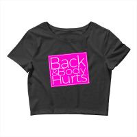 Back & Body Hurts Funny Navy Yoga Work Out Long Sleeve T Shirt Crop Top | Artistshot