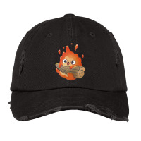 Cute Calcifer Hanging On Wood Vintage Cap | Artistshot