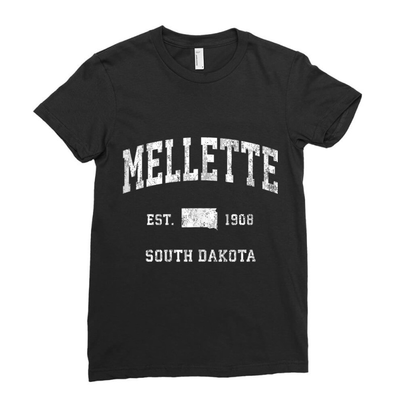 Mellette South Dakota Sd Vintage Athletic Sports Design Tank Top Ladies Fitted T-Shirt by cm-arts | Artistshot