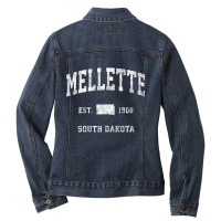 Mellette South Dakota Sd Vintage Athletic Sports Design Tank Top Ladies Denim Jacket | Artistshot