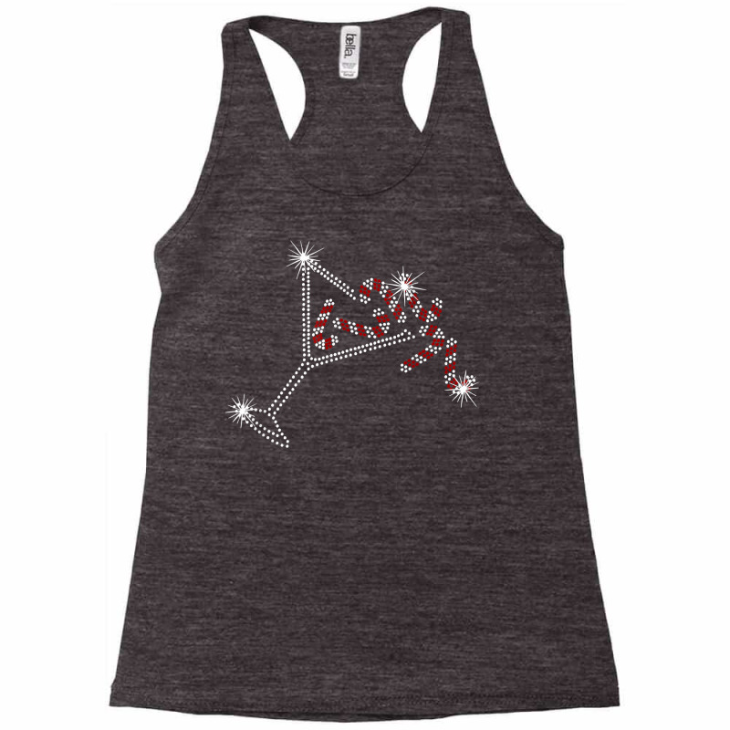 Christmas Candy Cane Martini Bling Rhinestone Christmas T Shirt Racerback Tank by cm-arts | Artistshot