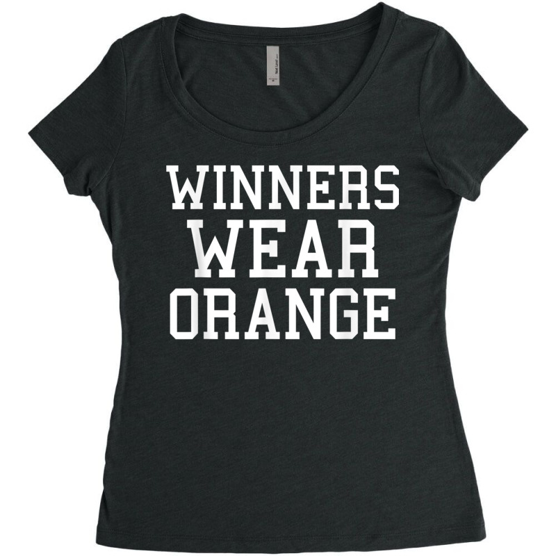 Winners Wear Orange Color War Camp Team Game Competition Women's Triblend Scoop T-shirt by StarActon | Artistshot