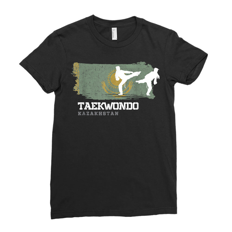 Womens Taekwondo Kazakhstan Combat Sports Martial Arts T Shirt Ladies Fitted T-Shirt by melliebowleli | Artistshot