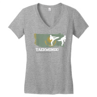 Womens Taekwondo Kazakhstan Combat Sports Martial Arts T Shirt Women's V-neck T-shirt | Artistshot