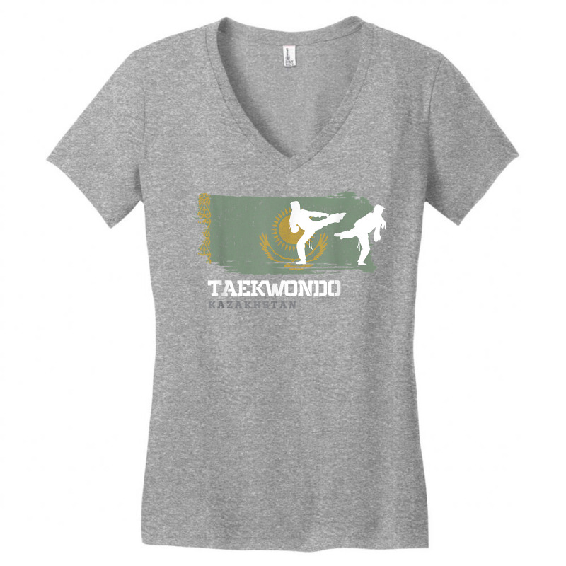 Womens Taekwondo Kazakhstan Combat Sports Martial Arts T Shirt Women's V-Neck T-Shirt by melliebowleli | Artistshot