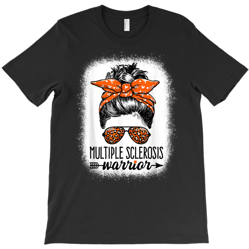 Womens Ms Warrior Messy Bun   Multiple Sclerosis Awareness T Shirt T-shirt | Artistshot