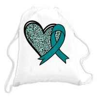 Leopard Heart Dissociative Identity Disorder Awareness Teal T Shirt Drawstring Bags | Artistshot