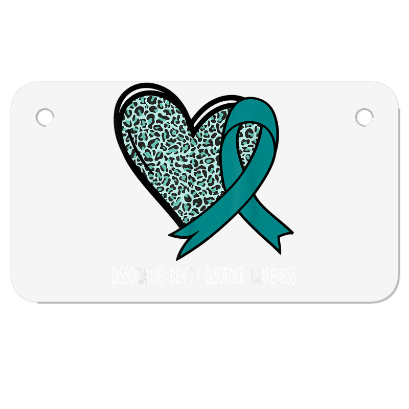 Leopard Heart Dissociative Identity Disorder Awareness Teal T Shirt Motorcycle License Plate | Artistshot