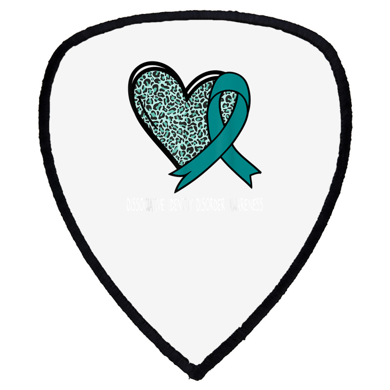 Leopard Heart Dissociative Identity Disorder Awareness Teal T Shirt Shield S Patch | Artistshot