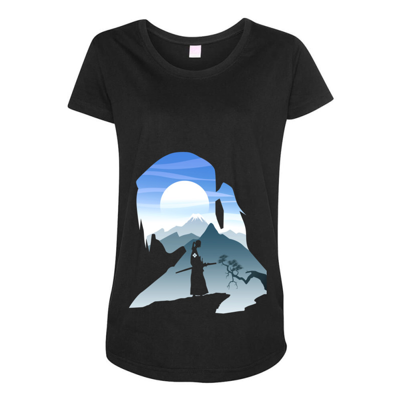 Sky And Samurai Maternity Scoop Neck T-shirt by cm-arts | Artistshot