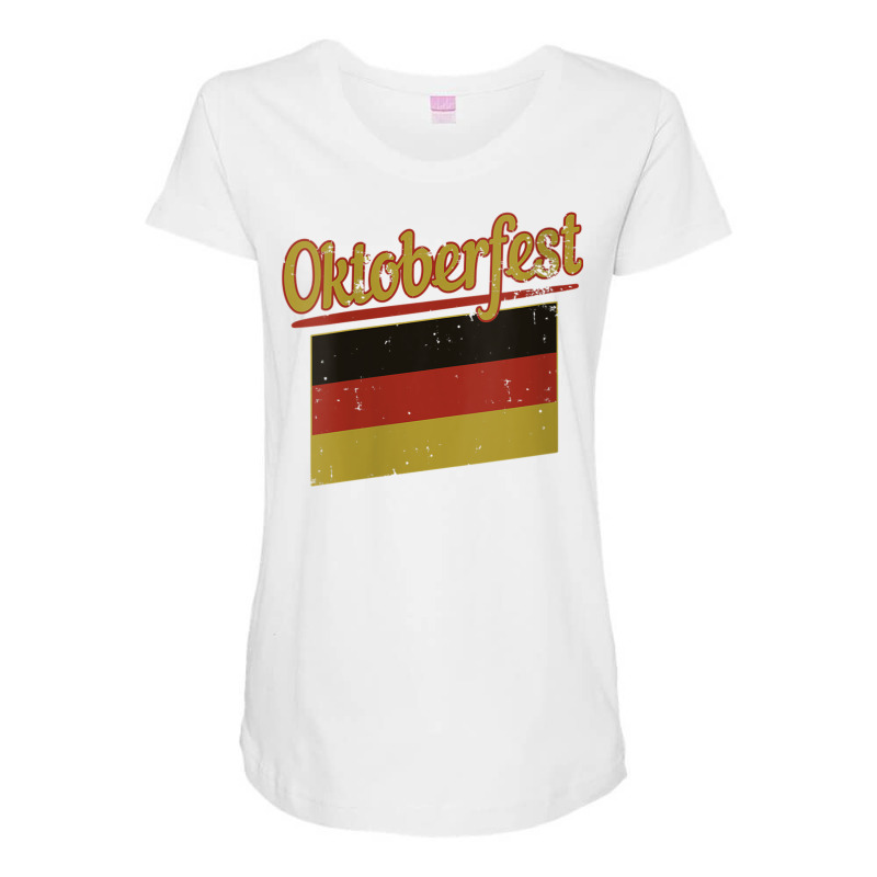 Womens Oktoberfest German Flag Beer Drinking Celebration V Neck T Shir Maternity Scoop Neck T-shirt by cm-arts | Artistshot