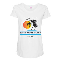 Retro Cool South Padre Island Original Texas Beach Palm Tree Long Slee Maternity Scoop Neck T-shirt | Artistshot