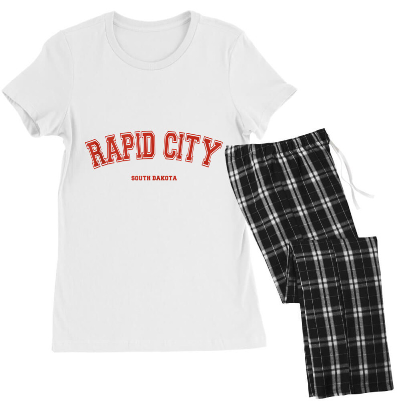 Rapid City South Dakota Sd Red Letter Graphic On Rapid City Tank Top Women's Pajamas Set by cm-arts | Artistshot