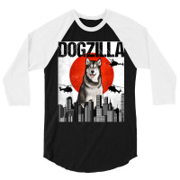 Funny Vintage Japanese Dogzilla Alaskan Malamute 3/4 Sleeve Shirt | Artistshot