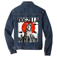 Funny Vintage Japanese Dogzilla Alaskan Malamute Men Denim Jacket | Artistshot