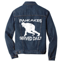 Pancakes Served Daily Funny Offensive Lineman Football Men Denim Jacket | Artistshot