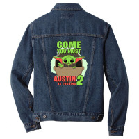 Come You Must Austin Is Turning 2 Baby Yoda Birthday Invitation Men Denim Jacket | Artistshot