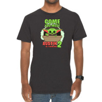 Come You Must Austin Is Turning 2 Baby Yoda Birthday Invitation Vintage T-shirt | Artistshot