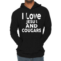 I Love Jesus And Cougars Funny Cougar Lightweight Hoodie | Artistshot