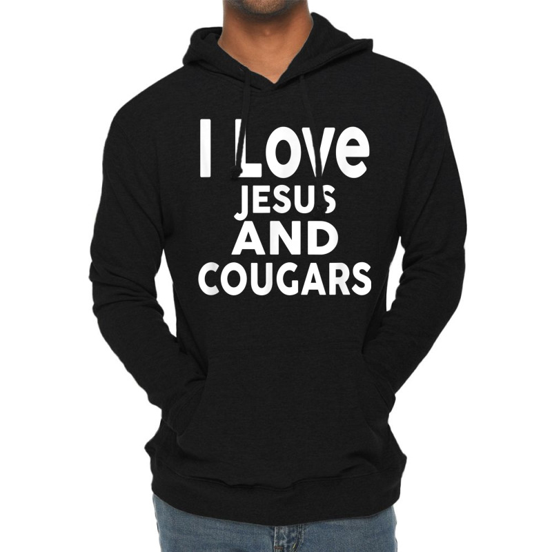 I Love Jesus And Cougars Funny Cougar Lightweight Hoodie by LilyWillis | Artistshot